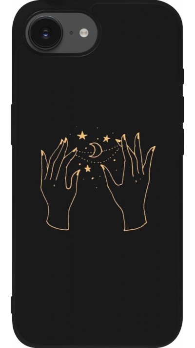iPhone 16e Case Hülle - Silikon schwarz Grey magic hands