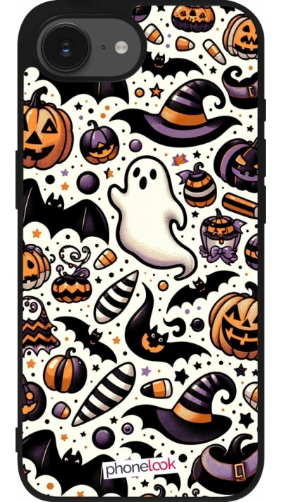 iPhone 16e Case Hülle - Silikon schwarz Halloween 2024 Niedliches Muster
