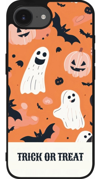 iPhone 16e Case Hülle - Silikon schwarz Halloween 2025 Trick treat