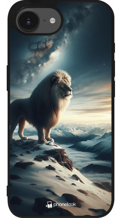 iPhone 16e Case Hülle - Silikon schwarz Der weisse Loewe