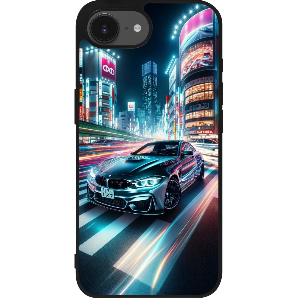 iPhone 16e Case Hülle - Silikon schwarz BMW M4 Tokio Nacht