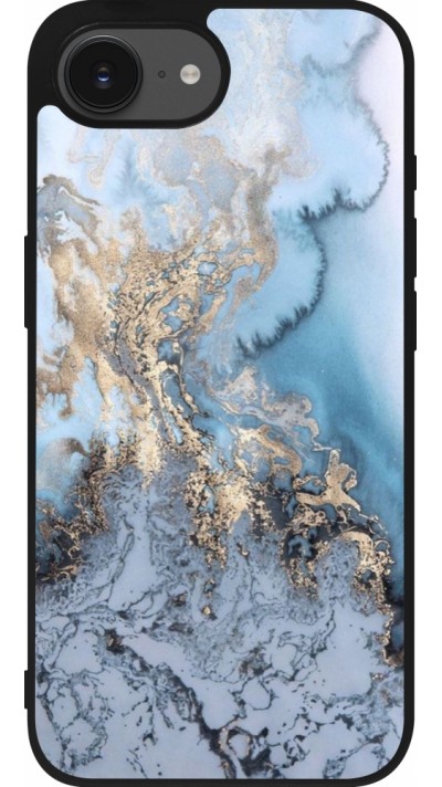 iPhone 16e Case Hülle - Silikon schwarz Marble 04