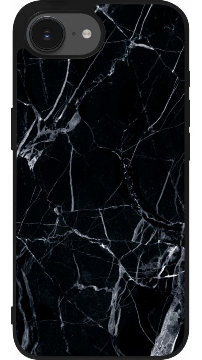 iPhone 16e Case Hülle - Silikon schwarz Marble Black 01