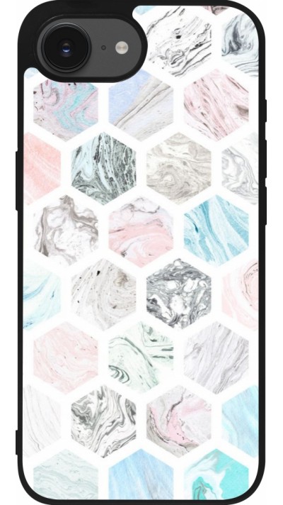 iPhone 16e Case Hülle - Silikon schwarz Marble Everything