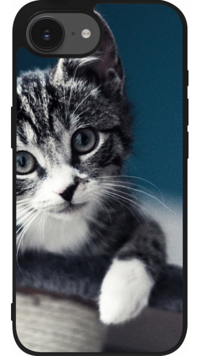 iPhone 16e Case Hülle - Silikon schwarz Meow 23