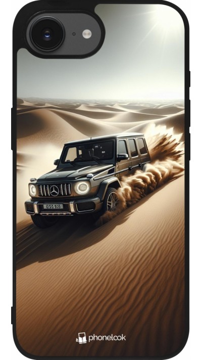 iPhone 16e Case Hülle - Silikon schwarz Mercedes G Drift Wueste