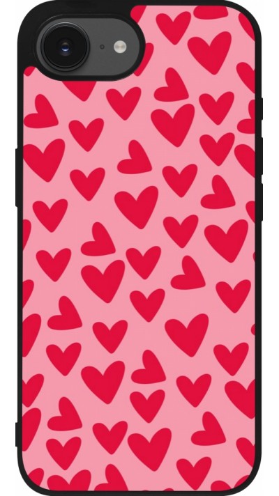 iPhone 16e Case Hülle - Silikon schwarz Mom 2024 kleine Herzen