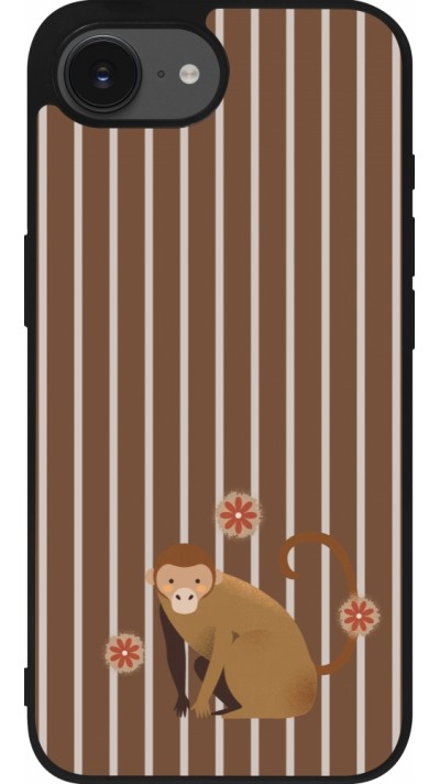 iPhone 16e Case Hülle - Silikon schwarz Monkey with stripes