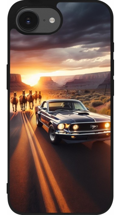 iPhone 16e Case Hülle - Silikon schwarz Mustang 69 Grand Canyon