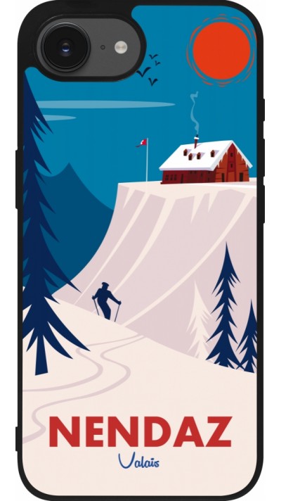 iPhone 16e Case Hülle - Silikon schwarz Nendaz Cabane Ski