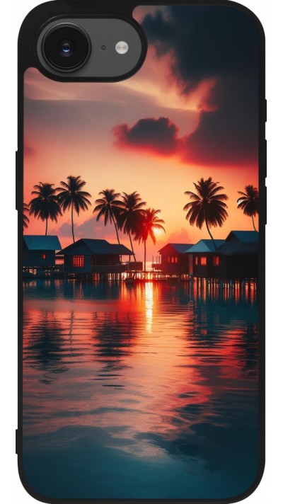 iPhone 16e Case Hülle - Silikon schwarz Paradies Malediven
