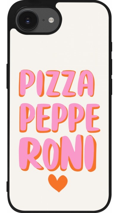 iPhone 16e Case Hülle - Silikon schwarz Pizza pepperoni 2026