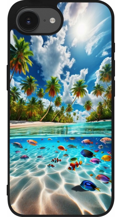 iPhone 16e Case Hülle - Silikon schwarz Strandparadies