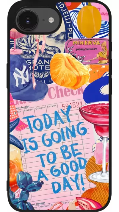 iPhone 16e Case Hülle - Silikon schwarz Preppy Today is Going to be a good day