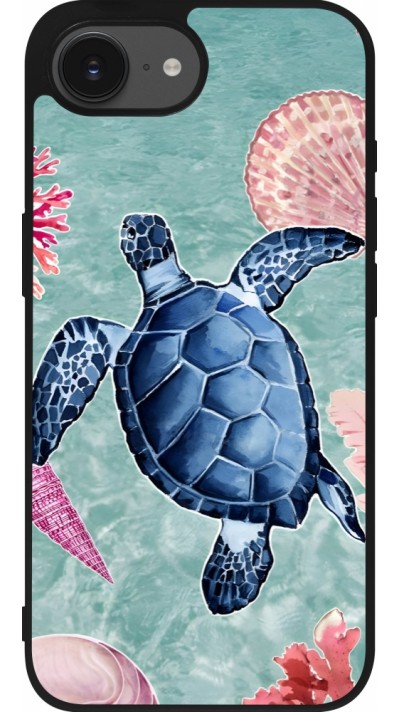iPhone 16e Case Hülle - Silikon schwarz Preppy Turtle