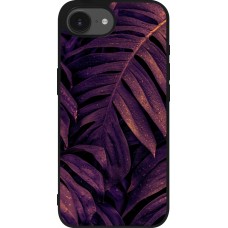 iPhone 16e Case Hülle - Silikon schwarz Purple Light Leaves