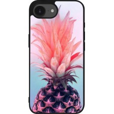 iPhone 16e Case Hülle - Silikon schwarz Purple Pink Pineapple