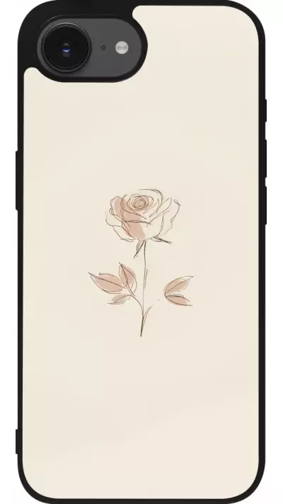 iPhone 16e Case Hülle - Silikon schwarz Rosa Sand Minimalistisch