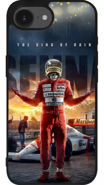 iPhone 16e Case Hülle - Silikon schwarz Senna The King of Rain
