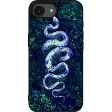 iPhone 16e Case Hülle - Silikon schwarz Snake Blue Anaconda