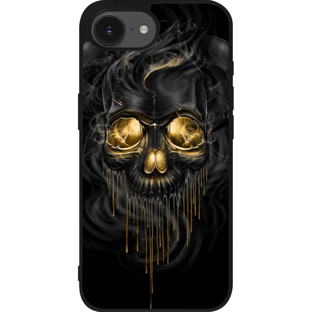 iPhone 16e Case Hülle - Silikon schwarz Skull 02