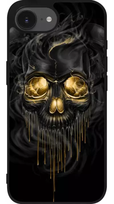 iPhone 16e Case Hülle - Silikon schwarz Skull 02