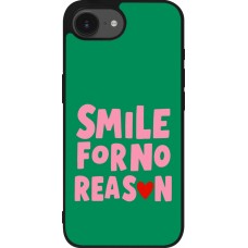 Coque iPhone 17e / 16e - Silicone rigide noir Smile for no reason 2026
