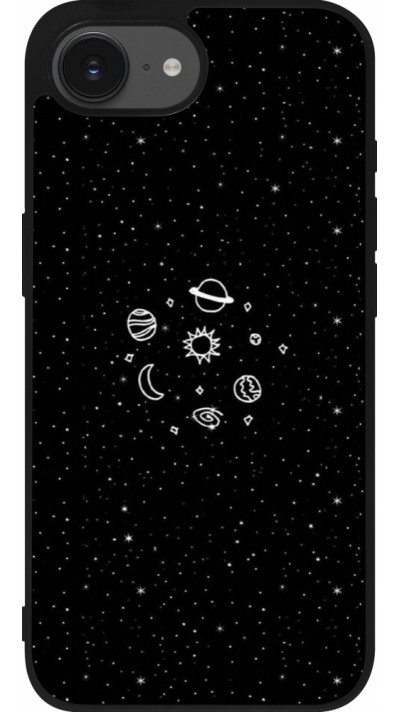 iPhone 16e Case Hülle - Silikon schwarz Space Doodle