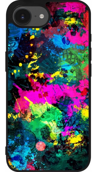 iPhone 16e Case Hülle - Silikon schwarz Splash paint