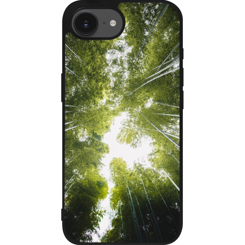 iPhone 16e Case Hülle - Silikon schwarz Spring 23 forest blue sky