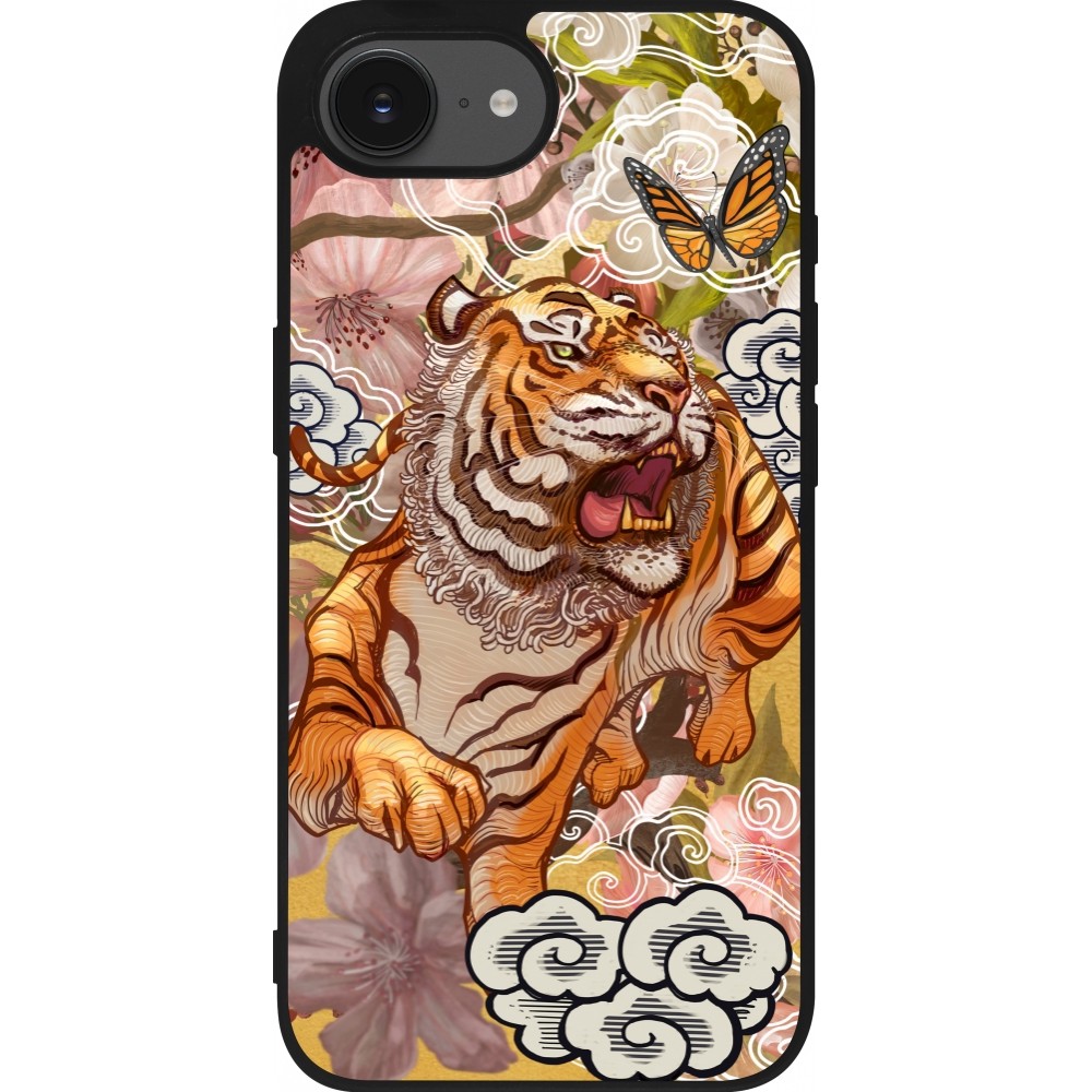 iPhone 16e Case Hülle - Silikon schwarz Spring 23 japanese tiger
