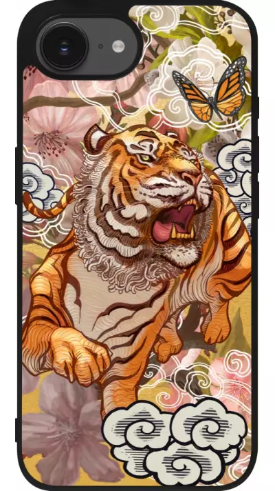 iPhone 16e Case Hülle - Silikon schwarz Spring 23 japanese tiger