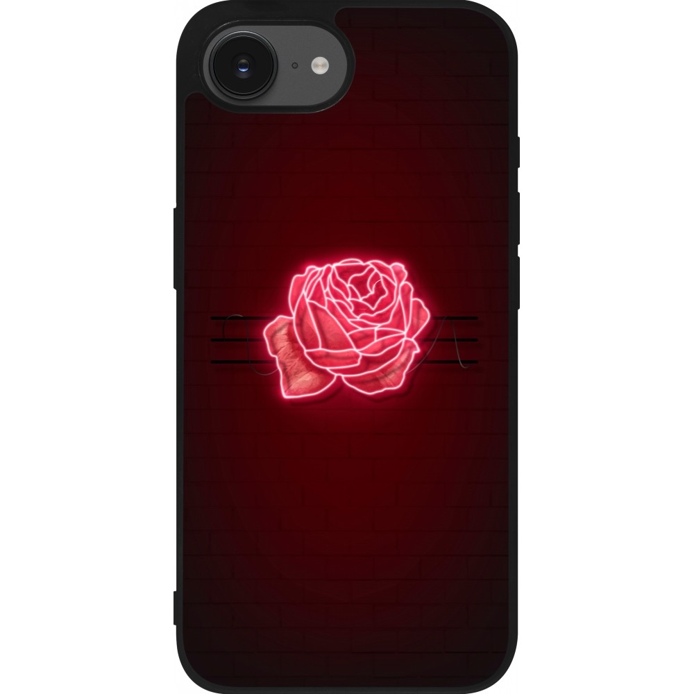 iPhone 16e Case Hülle - Silikon schwarz Spring 23 neon rose