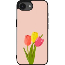iPhone 16e Case Hülle - Silikon schwarz Spring 23 tulip trio