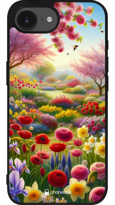 iPhone 16e Case Hülle - Silikon schwarz Frühling 25 Strauß Frühling