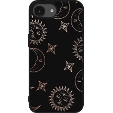 iPhone 16e Case Hülle - Silikon schwarz Suns and Moons