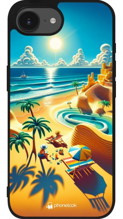 Coque iPhone 16e - Silicone rigide noir Sunset Breeze