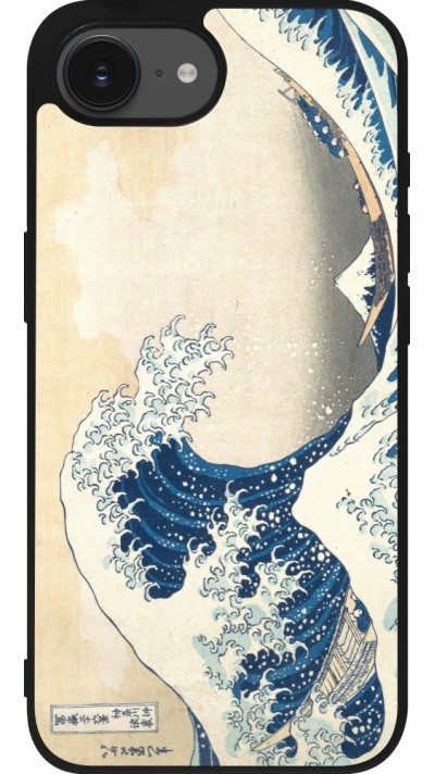 iPhone 16e Case Hülle - Silikon schwarz Kunstbild - Die große Welle vor Kanagawa - Hokusai
