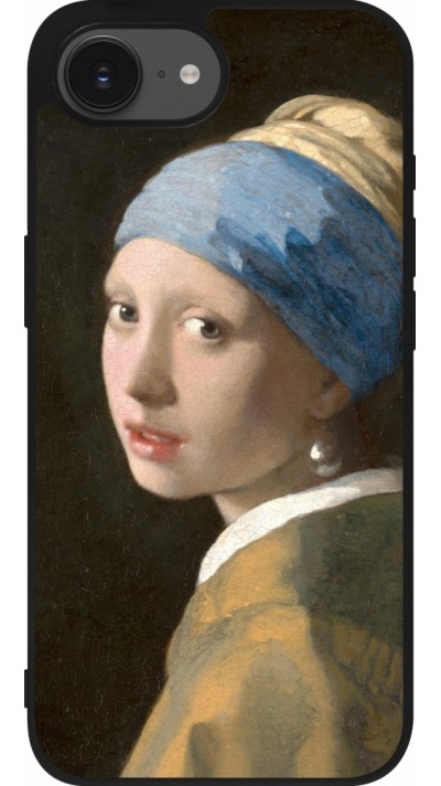 iPhone 16e Case Hülle - Silikon schwarz Kunstbild - Das Mädchen mit dem Perlenohrring - Jan Vermeer