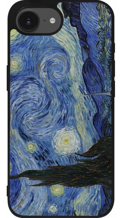 iPhone 16e Case Hülle - Silikon schwarz Kunstbild - Sternennacht - Van Gogh