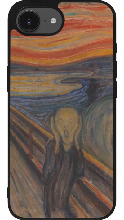 iPhone 16e Case Hülle - Silikon schwarz Kunstbild - Der Schrei - Edvard Munch