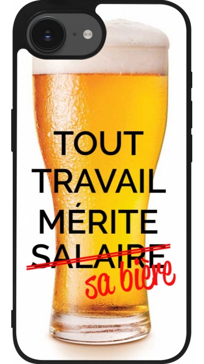 iPhone 16e Case Hülle - Silikon schwarz Tout travail mérite sa bière