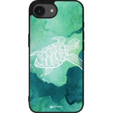 iPhone 16e Case Hülle - Silikon schwarz Turtle Aztec Watercolor