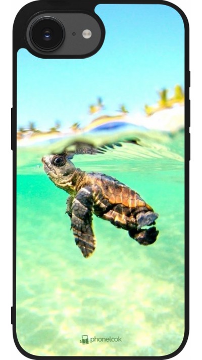 iPhone 16e Case Hülle - Silikon schwarz Turtle Underwater