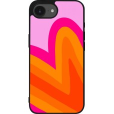 iPhone 16e Case Hülle - Silikon schwarz Valentine 2024 heart gradient