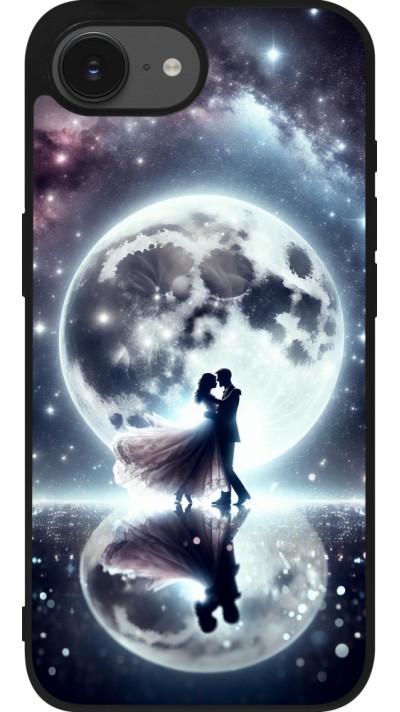 iPhone 16e Case Hülle - Silikon schwarz Valentin 2024 Liebe unter dem Mond