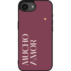 iPhone 16e Case Hülle - Silikon schwarz Valentine 2024 mucho amor rosado