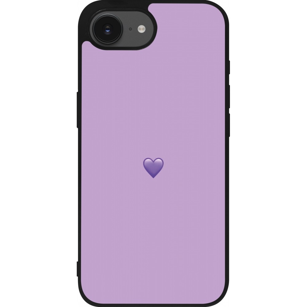 iPhone 16e Case Hülle - Silikon schwarz Valentine 2023 purpule single heart