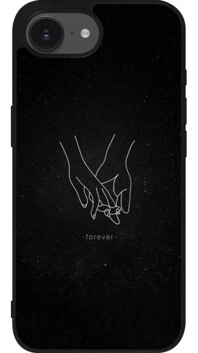 iPhone 16e Case Hülle - Silikon schwarz Valentine 2023 hands forever