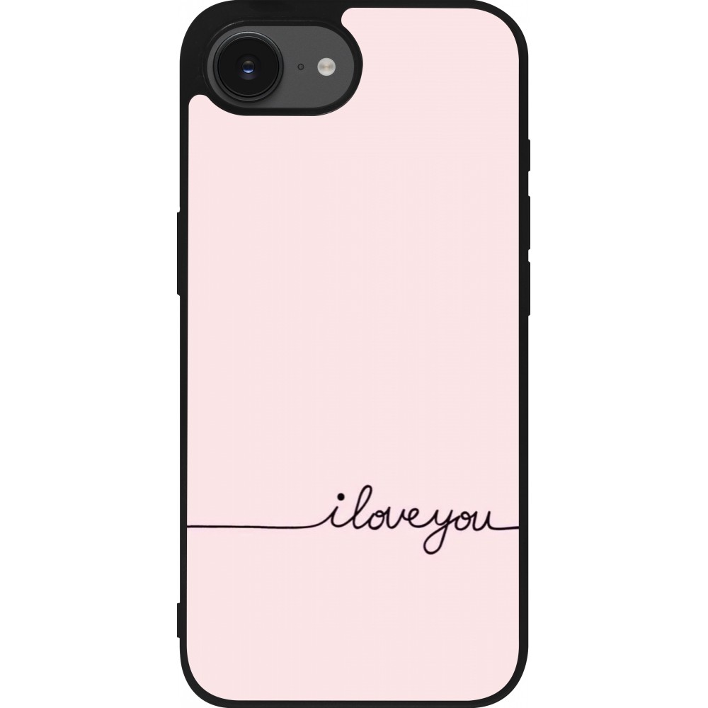 iPhone 16e Case Hülle - Silikon schwarz Valentine 2023 i love you writing
